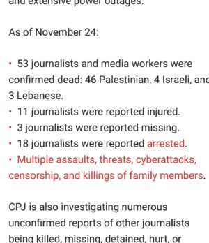 Afua Hirsch Instagram - Now that there is a ceasefire in this war, the other war will intensify – the one for control of the narrative

Over the last few weeks we have seen the attempt to maninuplate the telling of this story in so many ways

The dehumanisation of Palestinians – in language which brings to mind Fanon: 

“the terms the settler uses when he mentions the native are zoological terms. He speaks of the yellow man’s reptilian motions, of the stink of the native quarter, of breeding swarms, of foulness, of spawn, of gesticulations… Those hordes of vital statistics, those hysterical masses, those faces bereft of all humanity, those distended bodies which are like nothing on earth”

The killing of journalists. This alone. 

The prevention of reporters from entering Gaza, making it impossible for reporters to offer the same humanity and pathos they rightly gave Israeli victims of Hamas. Nonprofit Reporters Without Borders has accused Israel of "suffocating journalism in Gaza". We have relied on so many heartbreaking and brave citizen journalists, whose work has made it impossible to turn away

High profile entertainment figures cancelled or dropped, including Melissa Barrera, Susan Sarandon, and Maha Dakhil 

The censorship of statements of solidarity with Palestine, from high profile entertainment platforms 

A small line in a @politico story is one of the most important things I have read: 

The Biden administration is “concerned” that an “unitended consequence” of the ceasefire will be allowing journalists to report on what’s *actually* happened in Gaza. 
In the knowledge that this could jeopardise what public support remains for the devastation it has wrought 

The tragedies of the last weeks have brought out the humanity in so many observers and consumers of news, transcending immense pressure and the risk of censure to seek the truth. Time to pay attention more than ever 

#storytelling
#media
#censorship
#journalism
#tellthetruth