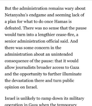 Afua Hirsch Instagram - Now that there is a ceasefire in this war, the other war will intensify – the one for control of the narrative

Over the last few weeks we have seen the attempt to maninuplate the telling of this story in so many ways

The dehumanisation of Palestinians – in language which brings to mind Fanon: 

“the terms the settler uses when he mentions the native are zoological terms. He speaks of the yellow man’s reptilian motions, of the stink of the native quarter, of breeding swarms, of foulness, of spawn, of gesticulations… Those hordes of vital statistics, those hysterical masses, those faces bereft of all humanity, those distended bodies which are like nothing on earth”

The killing of journalists. This alone. 

The prevention of reporters from entering Gaza, making it impossible for reporters to offer the same humanity and pathos they rightly gave Israeli victims of Hamas. Nonprofit Reporters Without Borders has accused Israel of "suffocating journalism in Gaza". We have relied on so many heartbreaking and brave citizen journalists, whose work has made it impossible to turn away

High profile entertainment figures cancelled or dropped, including Melissa Barrera, Susan Sarandon, and Maha Dakhil 

The censorship of statements of solidarity with Palestine, from high profile entertainment platforms 

A small line in a @politico story is one of the most important things I have read: 

The Biden administration is “concerned” that an “unitended consequence” of the ceasefire will be allowing journalists to report on what’s *actually* happened in Gaza. 
In the knowledge that this could jeopardise what public support remains for the devastation it has wrought 

The tragedies of the last weeks have brought out the humanity in so many observers and consumers of news, transcending immense pressure and the risk of censure to seek the truth. Time to pay attention more than ever 

#storytelling
#media
#censorship
#journalism
#tellthetruth