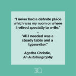 Agatha Christie Instagram - In her autobiography, Christie stated that not having anywhere specific to write always proved problematic in interviews as often, the interviewer opened with "Show me where you write your books." #AgathaChristie #1930s #QuotesOfInstagram #QueenOfCrime #Author #ClassicAuthor