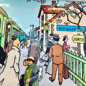 Agnès Varda Instagram - Avec Tintin mais sans JR, j'ai lancé la sortie du film à Bruxelles. Vive les croquettes de crevette !