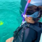 Ai Kago Instagram - お天気に恵まれたcruising🛥️💕 シュノーケル🤿もしたよ！ 海の中の世界ってなぜこんなに素敵なんだろう？？ ずーっと潜っていられる程のエメラルドグリーンの海。 人魚のように足にヒレがあったら私はきっとこの海に住むだろう🧜🩷