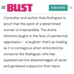 Aida Rodríguez Instagram – Thank you @bust_magazine for this amazing write up on my book #legitimatekid It is bold and stares in the face of the many monsters that I wanted to confront. The womanNESS that showed up for me throughout my entire life cannot be overshadowed by the absence of my father. I really appreciate you pointing out what so many missed in my life, including me. My book has been out a month, and the responses that I have received have been overwhelmingly loving, supportive and full of gratitude. I appreciate every single one of you! I will continue to uplift the voices of the people who are often ignored and disrespected in this society. They are, and will forever be, my heroes‼️

Click the link in the bio and order a copy today. Legitimate Kid is available wherever books are sold.
