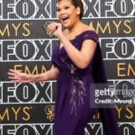 Aida Rodríguez Instagram - Emmys. 💫 Makeup: @bryanmendez Hair: @anthonypazos Dress: @pamellaroland Shoes: @ingiliz_official via @regardstylehouse Jewelry: @sunseekerjewelry Nails: @nailartfairy Thank you: @kevcouture Last slide is definitely my fave! 😁