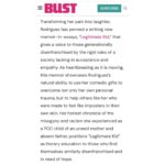 Aida Rodríguez Instagram – Thank you @bust_magazine for this amazing write up on my book #legitimatekid It is bold and stares in the face of the many monsters that I wanted to confront. The womanNESS that showed up for me throughout my entire life cannot be overshadowed by the absence of my father. I really appreciate you pointing out what so many missed in my life, including me. My book has been out a month, and the responses that I have received have been overwhelmingly loving, supportive and full of gratitude. I appreciate every single one of you! I will continue to uplift the voices of the people who are often ignored and disrespected in this society. They are, and will forever be, my heroes‼️

Click the link in the bio and order a copy today. Legitimate Kid is available wherever books are sold.