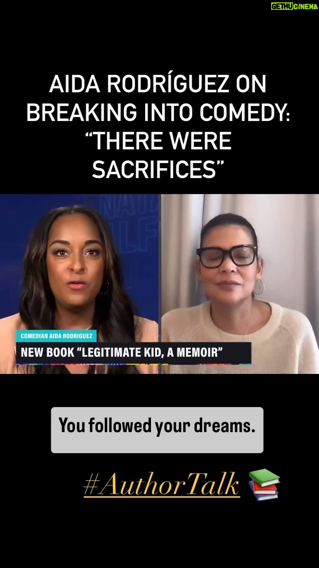 Aida Rodríguez Instagram - It was my absolute pleasure and privilege to sit with this amazing Queen! Make sure you order her book #AmericanNegra now! #Repost @natashasalford ・・・ Comedian @funnyaida shares her story of overcoming battles seen and unseen to break into comedy, and powerful lessons from childhood trauma & love from the “village” of family in her new book #LegitimateKid. 📖 Loved my honest convo with Aida, especially when we got into the realness of witnessing colorism and anti-Blackness as Latinas, and how she’s navigated talking about race with her Black children. Catch the full segment on @thegrio under “TheGrio Weekly” and congratulations on the latest edition of #LegitimateKid @funnyaida! #AuthorTalk 📖 #LegitimateKid #Comedy #WomenInComedy #FightingWords