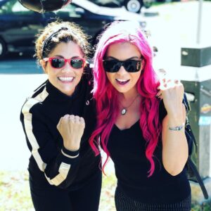 Aimee Interrupter Instagram - Fighting the good fight with my girl @meganholiday from @kroq 🥊 👯‍♀️ Honored to be a guest on her @7wordspodcast! Interview coming soon! Xo 💕💖
