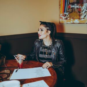 Aimee Interrupter Instagram - First day of tour in Phoenix, going over the lyrics before the show 😅 What a magical night and perfect way to start this tour! Thank you all for being there and singing along... I love you! Xoxo ❤️💕🌟🥰 photo by @chrisblockd