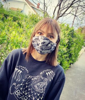 Aimee Teegarden Instagram - Finished sewing my #DIY Batgirl 😷....not perfect but pretty happy with how it came out✌️