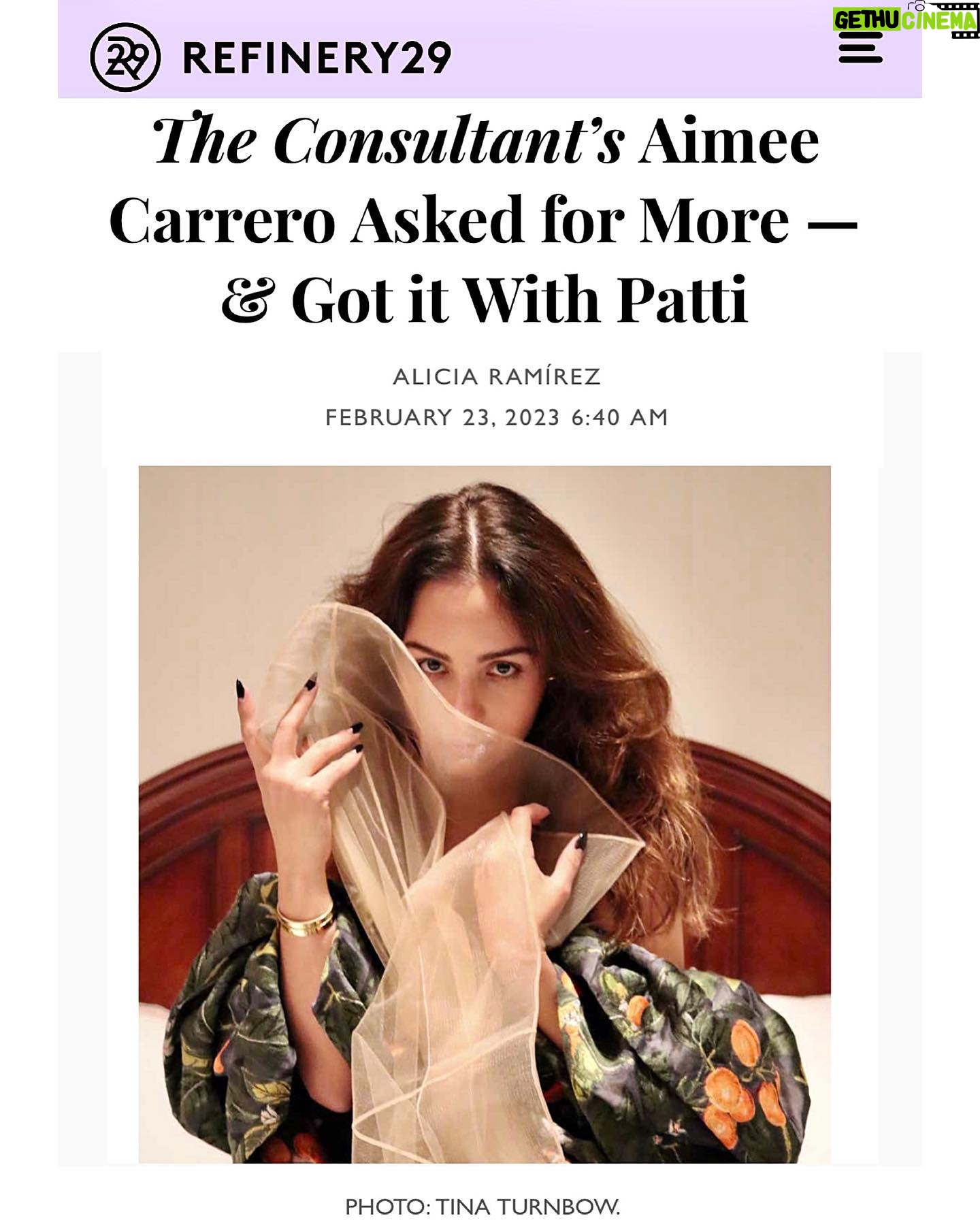 Aimee Carrero Instagram - I loved getting to chat with @refinery29 about our new show #TheConsultant. Streaming on @primevideo starting tomorrow, 2/24. 🪣🧽🩸 @aliciaramgar is such a thoughtful, immaculately prepared writer. Hope to get to work with her again. Link to full article in stories! Photography: @tina_turnbow