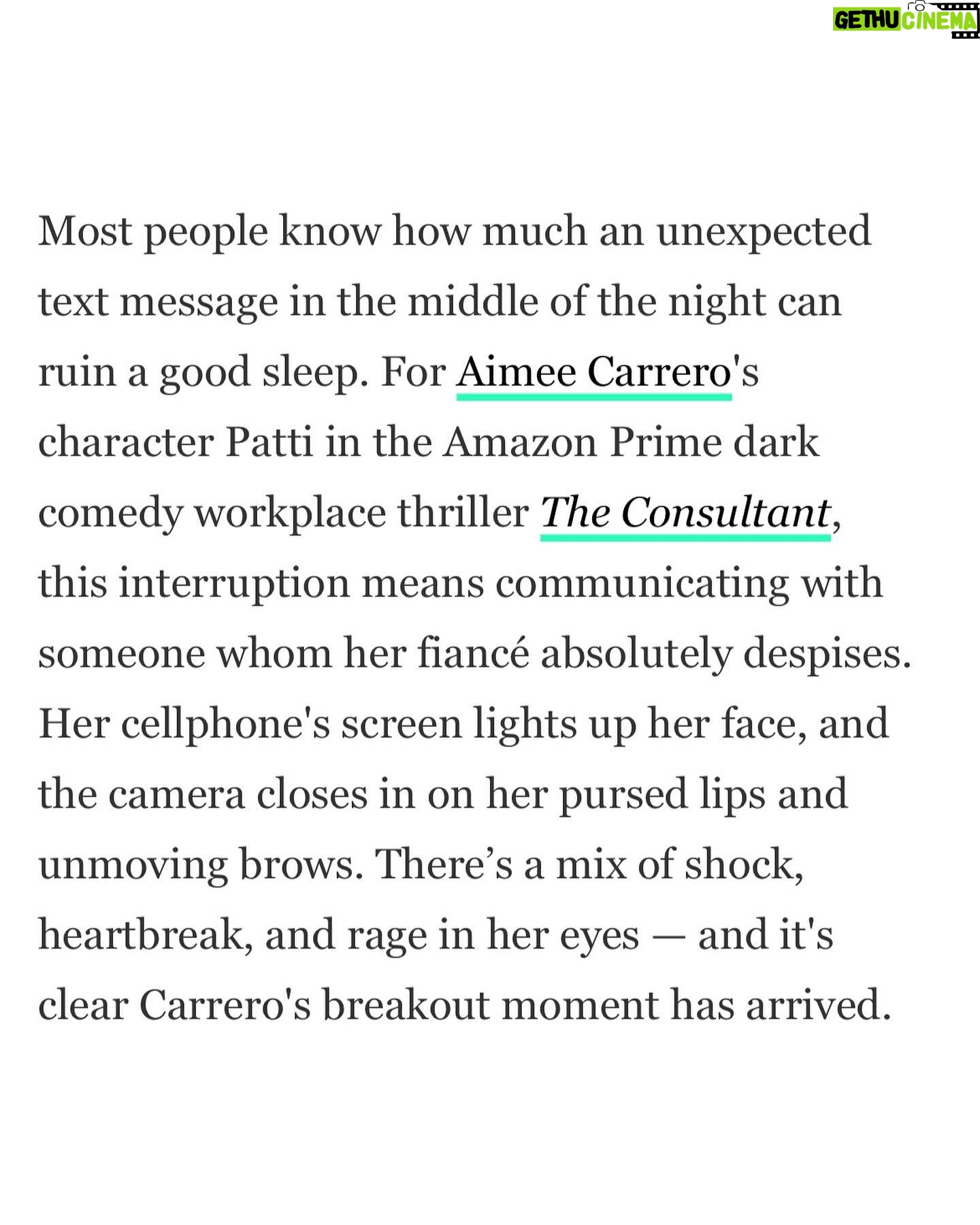 Aimee Carrero Instagram - I loved getting to chat with @refinery29 about our new show #TheConsultant. Streaming on @primevideo starting tomorrow, 2/24. 🪣🧽🩸 @aliciaramgar is such a thoughtful, immaculately prepared writer. Hope to get to work with her again. Link to full article in stories! Photography: @tina_turnbow