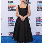 Aimee Carrero Instagram - Independent Spirit Awards 🕊️⁣ ⁣ Thanks to @sagindie and @darrien_straightnochaser for seating me at the only table to polish off 3 bottles of champs ⁣ Styling: @bradgoreski @daniela_viviana Dress: @dior Hair: @hairbyaviva Makeup: @simonesiegl ⁣ Portraits: @imdb @michaelrowephoto Carpet: @shutterstock Event: my beloved @vivienkillilea