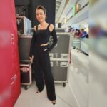 Aimee Chan Instagram - Trying to be cool girl 😎 and chic #ootd at the same time #fridaynight while our last episode broadcasted. 💕 LOVE this look 😍 On moi: Top: @dionlee top @lanecrawford @wwchezw Hair: Hair Culture, Man Ho Li Makeup: @zoefan Photo: @kaka04150415 #ootdhk #fashion #blacktop #coolgirllook