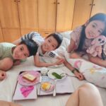 Aimee Chan Instagram - First time ever being served breakfast in bed! Thank you, my little darlings, for waking up early to make mommy's favorite healthy avocado / yogurt breakfast! Loooove the heart-shaped eggs and heart-shaped butter on toast! 🥰 Usually, mommy is the first one to wake up in the house to make brekkie. 🍳🥣 Truly, what a treat to be the last one to "wake up" today! 🌟 Happy Mothers Day 💖 to all the super mamas out there! Our job doesn't pause here for today, I know... For all the mama's out there, like myself, juggling life and preparing kids for their final exams, take a breather occasionally! We also have a full day of studying before heading out for a small 🍾 celebration. Hang in there! We are all superrrrrrrrr! 💪