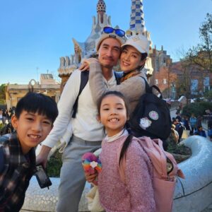 Aimee Chan Instagram - Photo bombed by our kids .... all...the... time. 🤗🤭

#familylife #chanchanfamily #never a dull moment 
#barcelona #parcguell #spain