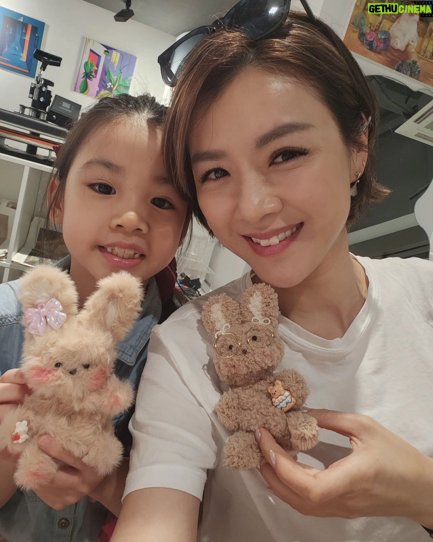 Aimee Chan Instagram - The girls made the cuuuuuuutest stuffie 🧸🧸 out of fluffy pipe cleaners 💖 while the boys... (really it was Daddy and their teacher) knit two soccer balls. ⚽️⚽️ Ha Ha! 🤪 #flashback #easter #chanchanfamily #familymemories