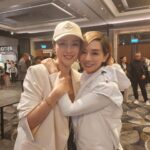 Aimee Chan Instagram - First time I met #mojeh was when we were filming a sit-com together... I was in awe with her acting and for how down to earth and chic she was.🥰 Now years later I'm in awe with her fashion design abilities! Taking something practical and putting a chic spin on it! 💕 Congratulations to my beautiful idol @moje115 for starting her own fashion line! 🥰 Her line uses fabrics that have the ability to kill 99.9% viruses! 😱 We are talking some sporty styles to chic trench coat styles (which I forgot to take photo of) but really worth to check out ! Looooooooove youuuuu @moje115 !!! 💋💋💋 #momozone #mojeh #love #fashion #prevent #protect