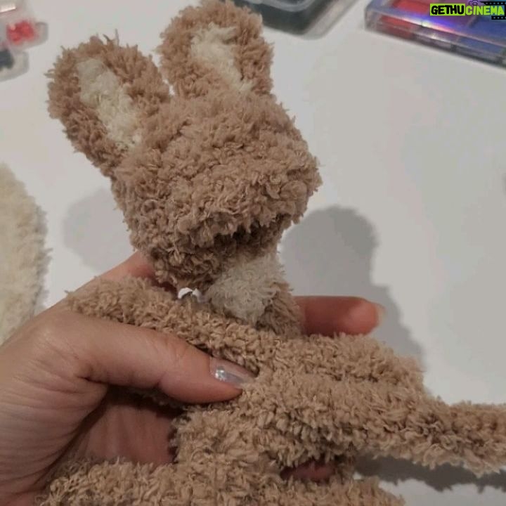 Aimee Chan Instagram - The girls made the cuuuuuuutest stuffie 🧸🧸 out of fluffy pipe cleaners 💖 while the boys... (really it was Daddy and their teacher) knit two soccer balls. ⚽️⚽️ Ha Ha! 🤪 #flashback #easter #chanchanfamily #familymemories