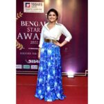 Aindrila Sharm Instagram - Bengal Star Awards 2022💙 Category: Best Popular Personality in Television 🫶🏻 @todaysstorynews Wardrobe: @debusbydebashis Makeup and hair: @debrup_artist_ghosh Captured by: @papai_pramanick