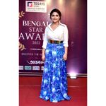 Aindrila Sharm Instagram - Bengal Star Awards 2022💙 Category: Best Popular Personality in Television 🫶🏻 @todaysstorynews Wardrobe: @debusbydebashis Makeup and hair: @debrup_artist_ghosh Captured by: @papai_pramanick