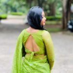 Aishwarya Ramsai Instagram - ☘️GREEN LOVE 🦚💚 : #actress #aishwaryaramsai #location #mounaragam #malyalam #tamil #photo #songs #bekind #staysafe #green #love