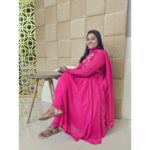 Akalya Venkatesan Instagram - Beautiful outfit 😘😋❤️💓 Party wear under 2000 Pinky pinky party wear full flair anarkali with designer yoke. Can be customized as crop top and skirt and complete size customisation is available.. Grab this at just 1899