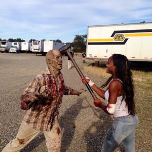 Alanna Forte Instagram - On set today lol killing these MoFos lol #badAss #actress #model #Shootingmovies #onset #funtimes