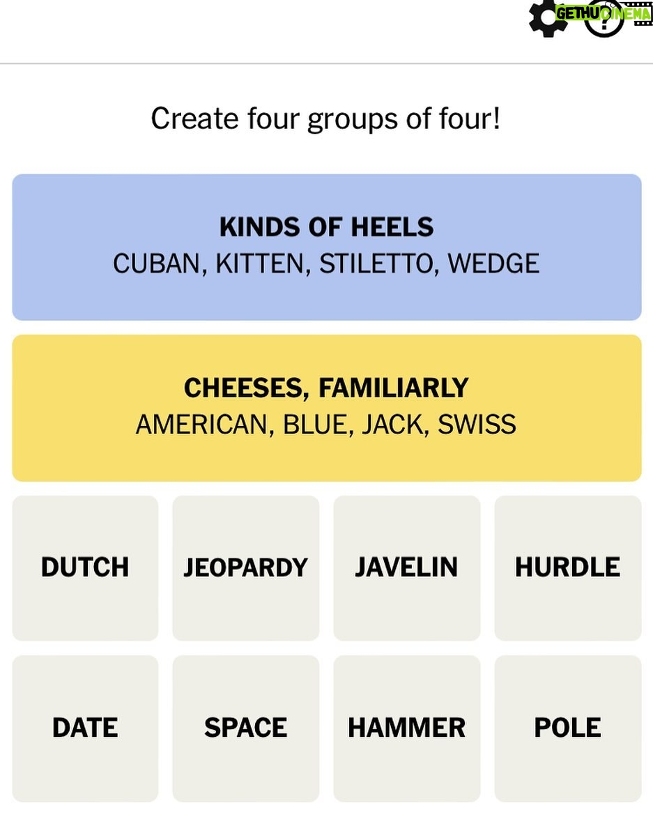 Alanna Ubach - 1K Likes - Okay you guys! I am stumped! 🤔 Need help! @nytimes #groups of four #hmmmm GO!!!!