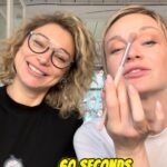 Aleksandra Adamska Instagram - Jesteśmy w tym PRO. W 60 sekund wszystkie kosmetyki znalazły się na twarzy 😆. Trochę bardziej poszłyśmy w ilość a nie w jakość, ale uważam że challange zakończony sukcesem 😂🙏 #challange #makeupchallenge #kosmetyki #makijaz #reality #life #makijazystka #aktorka #makeup #mua #warszawa
