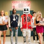 Alexa Blair Robertson Instagram - “Grown Man” @marshmello @808mafiaboss & Polo G music video out now! look for a familiar face🤭— thanks @cleartalentgroup for making this happen📚✏️🎓🚌📓👩‍🏫