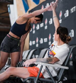Alexandra Johnson Instagram - Another National Championship in the books. Feeling grateful to be able to continue competing at this level, being as strong as ever, and still having fun doing it. Wish I had a little more gusto left in the tank during boulder finals (in body and mind), and always more fitness for every lead round… Room for gains and improvement never ceases in our sport. It’s what keeps me coming back.

Photos @jonglassberg @thetallbeta 

@marmot @evolv_worldwide @athleticbrewing @hydroflask @tensionclimbing @trangoclimbing @frictionlabs @rhinoskinsolutions @organicclimbing