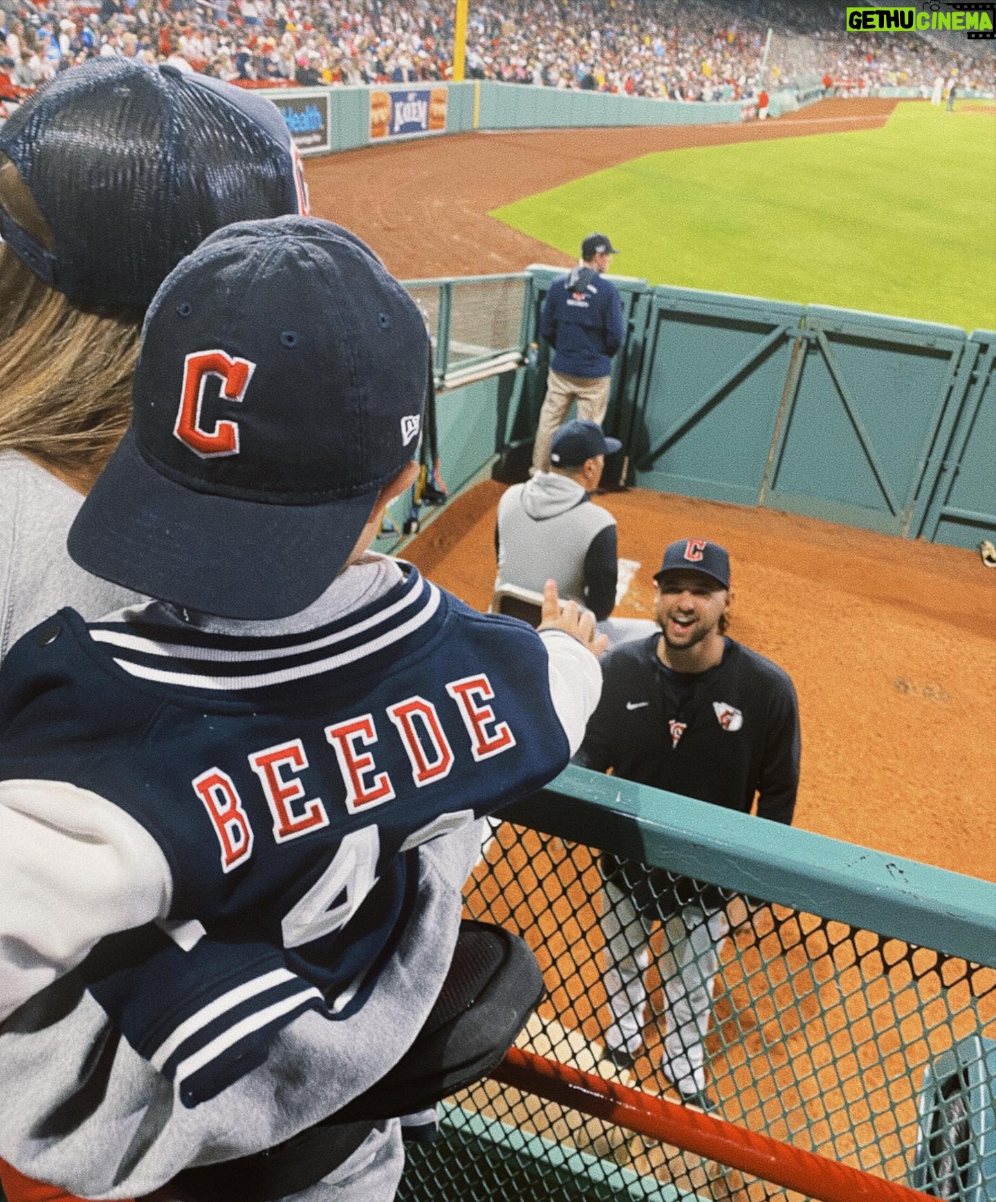 Alexandria DeBerry Instagram - checked 2 new stadiums off our list ⚾️ Fenway ✔️ Progressive field ✔️ love cheering on #46 if you couldn’t tell from the video in the last slide ❤️ @tylerbeede @cleguardians