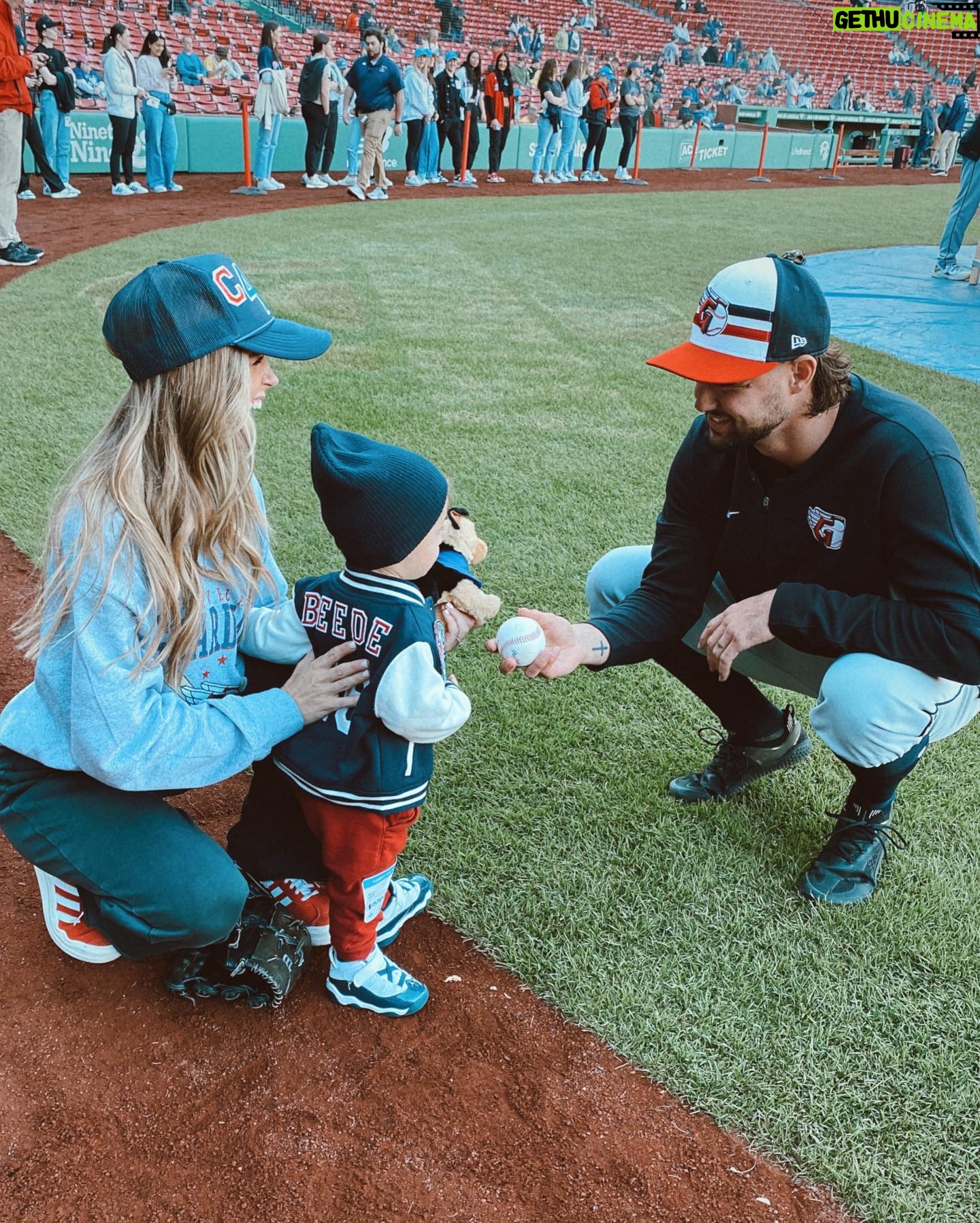 Alexandria DeBerry Instagram - checked 2 new stadiums off our list ⚾️ Fenway ✔️ Progressive field ✔️ love cheering on #46 if you couldn’t tell from the video in the last slide ❤️ @tylerbeede @cleguardians