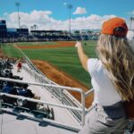 Alexandria DeBerry Instagram - 1st time seeing dad pitch in the good ol’ US of A 🇺🇸⚾️ #springtraining2024 @tylerbeede 💙❤️