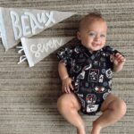Alexandria DeBerry Instagram - BEAUX DIESEL months 6 7 ⚡️ (swipe for the cutest lil sushi roll in his new fit 🎎) officially 7 months today & has: 🇯🇵 moved to a new country got his 1st passport stamp ✈️ taken his 1st flight / taxi ride / train 🍓 started food & is a big fan of strawberries sweet potato ⚾️ attended his 1st baseball game (go @yomiuri.giants ) 🦷 had 2 bottom teeth poke through 💪🏼 can hold a plank starting to crawl 👀 has lashes a girl can only dream of 😁 thinks his daddy is hysterical 📸 loves the attention he gets from sweet strangers when out about here #babymilestones #6monthsold #7monthsold #beauxdiesel #babybeede2022 #babyfever #blueeyedboy #babyboystyle