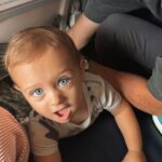 Alexandria DeBerry Instagram - I may be out of monthly milestone pennants, but there’s no shortage of beaux beede photos 🧡 13 months old today taking his 7th plane ride ✈️ thankfully it’s only a fraction as far as Japan 🥴off to Boston to see some fall foliage fam!! #beauxdiesel #babybeede2022 #13monthsold