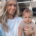 Alexandria DeBerry Instagram - I may be out of monthly milestone pennants, but there’s no shortage of beaux beede photos 🧡 13 months old today taking his 7th plane ride ✈️ thankfully it’s only a fraction as far as Japan 🥴off to Boston to see some fall foliage fam!! #beauxdiesel #babybeede2022 #13monthsold