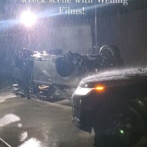 Alexis Arnold Instagram - Awesome night filming a car wreck scene with Welling Films. Fake rain, fake shattered glass, fire, flipped car, the whole works. #funtimes #carwreck #carcrash #crash #wreck #movie #filming #rain #thunder #lightening #thunderstorm #fire #flippedcar #fakerain #shatteredglass #filming #bts