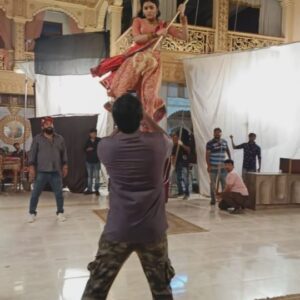 Aleya Ghosh Instagram - शिव शक्ति 🙏 @dangal_tv_channel @storysquare2022 #IshqKiDastaanNaagmani #naagmani #paroshankar #shivshakti #trishul #bts