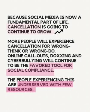Ali Tate Cutler Instagram - CANCELLATION IS A MENTAL HEALTH ISSUE 💕

I have created these slides because a lot of my followers still don’t know the transition I’ve made from model to mentor…

In totally clear and unambiguous terms ⬇️

✅ I help women open and regulate their throat chakras to speak their truth, stop people pleasing and cultivate the I SAID WHAT I SAID energy 
✅ I help people who have experienced micro or macro cancellations recover and regain their shine
✅ I help clear the fear of cancellation happening in the future 
✅ I help women step into their authenticity chapter to make more money, call in aligned clients,
followers, friends and relationship in many industries

And here’s the thing… I know how painful cancellation can be and so FEW people are talking about this.

Because we are scared.
Because it’s heavy.
Because we don’t want to draw ire or unwanted attention to ourselves.

But people who have experienced micro or macro cancellation are hugely underserved and in desperate need of help.

This is a restorative justice issue. This is a community issue. This is a mental health issue.

I refuse to sleep on this topic anymore.

Drop a 🔥 if you’re feeling this