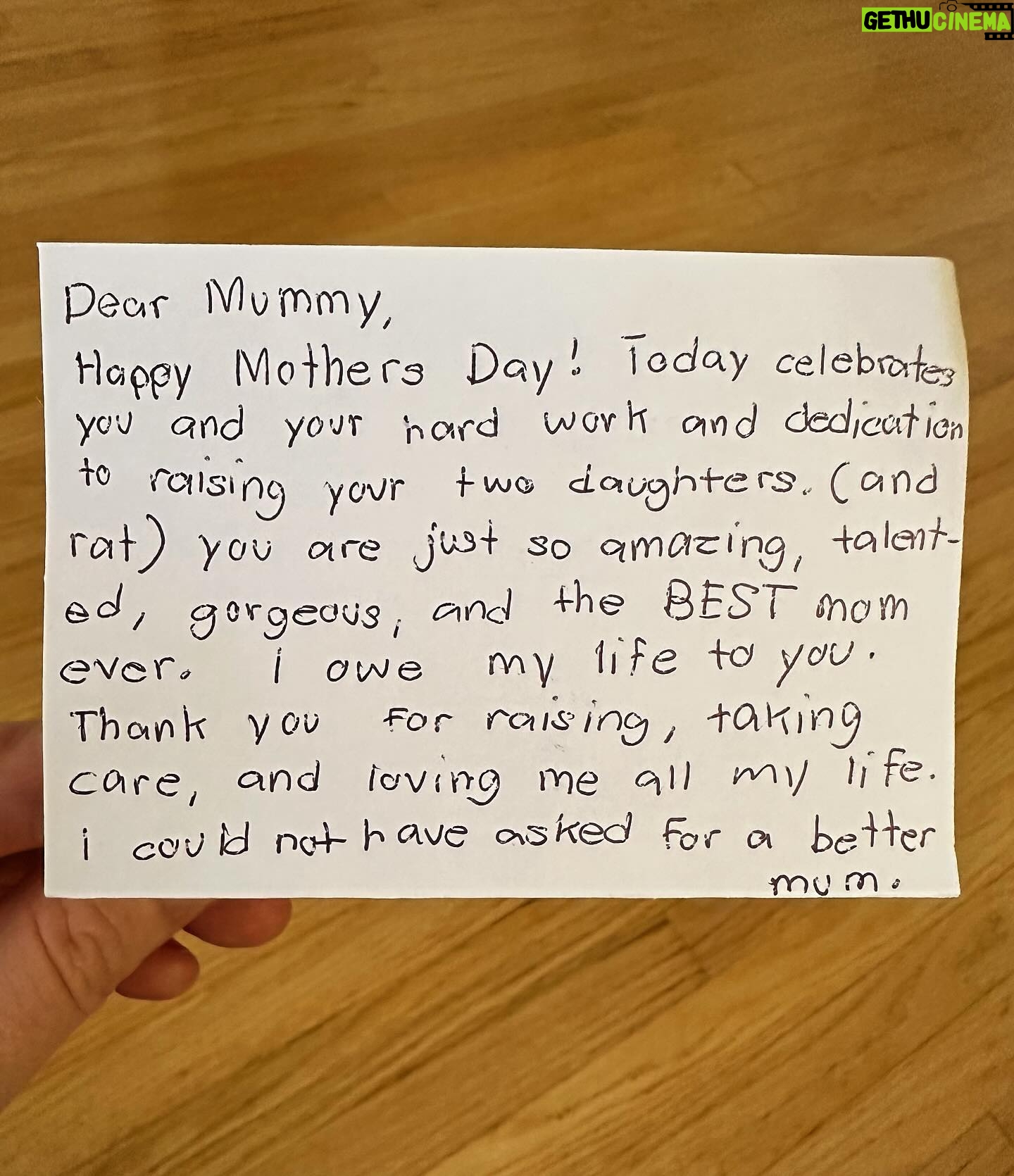 Alice Evans - 2K Likes - Now my eldest woke up and I am truly slayed. Both by the incredibly moving words and the way she casually calls the dog ‘the rat’. ( it’s a family joke, haters, before you jump in! Also the dog can’t read)
I am truly blessed.
Happy Mother’s Day folks. 😍
PS: As always, my thoughts go out on this day to those who have lost their Mums, those Mums who have lost children, those who wanted to be Mums but for whatever reason could’t make it happen. I know this is a tough day for lots of people. 💔