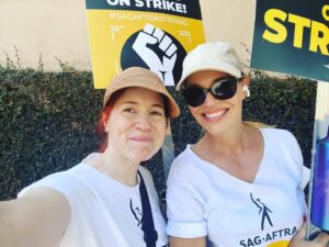 Alice Wetterlund Instagram - NBD just some Star Trek icons bringing the AMPTP to its knees today on the lines #sagaftrastrong @jerilryan #holdtheline
