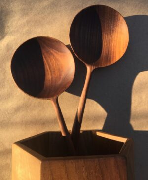Alice Waters Instagram - My daughter @fannysinger's company @permanentcollection is offering this handmade walnut wood salad server set and utensil holder to raise money to support @alexandriahousela and @oaklandelizabethhouse, two vital organizations that house and feed women and children in California. THANK YOU! $4,590 was raised!