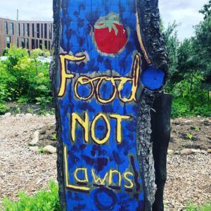 Alice Waters Instagram - I was so impressed with the Permaculture Garden created by the students at the University of Massachusetts. The signage and plantings were unique and to the point like this one. Thank you to Joanne Weir and everyone who brought me together with Jacques Pepin and Martin Yan. So hopeful!