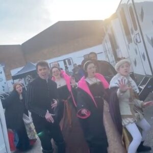 Alicia von Rittberg Instagram - MIC DROP.
8 Ep BECOMING ELIZABETH ready to binge. I want to thank you all from the bottom of my ❤️. It was the most beautiful journey I could have ever asked for. And what stays is a show we’re so bloody proud of, friendships for life and memories, connections and feelings you’ll try to recreate on every other set. I love you very much ❤️‍🔥
(@tom_cullen is operating camera on this one. Sorry @adolphoveloso & @lukgutt)