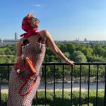 Alicia Agneson Instagram - Merci @hermes for having me 💌 Little did I know when I picked up this hand made vintage dress in a little shop years ago, that it would get to swirl around the streets of Paris 🎪