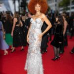 Alicia Aylies Instagram - Ce fut un réel plaisir d’assister à la cérémonie d’ouverture du Festival de Cannes 2024 et par la suite à la projection du film « 2e acte » / @diaphana ✨ On valide ce look avec l’afro pour la première fois au Festival de Cannes ? ©️ @ppress_photography Hair @chrisnael / @niwel_officiel Mua @lindzyparis Bijoux @mauboussin_officiel Dress @dobrzanska_couturehouse Stylisme @anthonyvanderwooo Coordination @_mo_zer ♾️ @geeesel 🤍 #festival #festivaldecannes #tapisrouge #2024