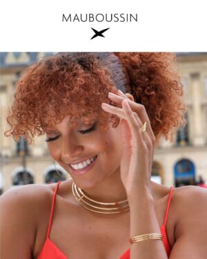Alicia Aylies Instagram - J’ai enfin la joie et la fierté de vous annoncer que je suis désormais égérie de la maison de Joaillerie Mauboussin.✨

Je suis doublement fière, car des propositions d’ambassadrice de marques de luxe sont rares pour certains profils en France, mais aussi d’être leur première égérie (féminine) noire.

Certains ont découvert la belle campagne, shootée par Matias Injic , qu’on retrouvera également en affichage, presse, digital et boutique prochainement.

Vous pouvez toujours retrouver sur leur site, la parure nommée « Alicia » (avec des créoles bien sûr😉) créée sur mesure il y a quelques mois.

Merci à @mauboussin_officiel pour la confiance 💎

🔗 @geeesel ❤️

Mua @lindzyparis 
Hair @chrisnael 

#mauboussin #mauboussinfamily #partenaire