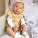 Alicia Banit Instagram - Happy half birthday Isla Joy! 6 MONTHS! I am actually mind blown that our baby girl is half a year old! Where has the time gone?! This has been a big month for Isla! Our lil pumpkin is eating pumpkin like it’s going out of fashion, she laughs so hard at the most random things (like Detho eating soup) and loves going for walks in her pram. So much so that she squeals with excitement and kicks her legs as if to say LETS GOOO! She babbles to herself a lot and then yells very loudly! Her favourite song is ‘You Make My Dreams (Come True) and she’s obsessed with Mud, morning chats with daddy and her grandparents. She has the sweetest little personality and is so social, she loves everyone! We can’t wait to see who she becomes over the next 6 months and beyond. We are so incredibly lucky to be her parents, our smiley girl is our whole world 🤍🖤