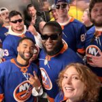 Alicia Witt Instagram – SOMUCHFUN was had this weekend!! what a blast to take a quick jaunt to nyc to watch the @ny_islanders WIN their playoff game against the @canes. now for tomorrow to stay in it! i’ve got my very own team jersey and so does @theimportanceofbeingernesth for good luck ☺️ congratulations to my friend, islanders and @ubsarena owner #jonledecky, and thank you for the most special weekend. also pictured: a whole bunch of @nyjets who were there to cheer us on, especially awesome sauce @malikktaylor who i sat next to for first period – and fellow christmas movie alumnus, @wesbrown225, who was attending as a longtime #islanders fan too!! 

🧡💙

#goislanders #hockeyplayoffs