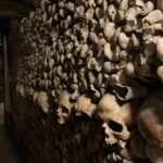 Alie Ward Instagram - Hi. Paris has hundreds of miles of secret abandoned tunnels under the streets and that they are filled with MILLIONS OF PEOPLES BONES. How about that? I interviewed a world expert on the Catacombs: French history professor and author Dr. Erin-Marie Legacey who gave me all the trivia and context. This week’s @ologies episode is up (link in bio) and it explains WHY ARE THE BONES THERE WHAT DO THEY SMELL LIKE WHO ARE THESE PEOPLE, and other questions that my brain was screaming. Enjoy, and Happy Spooktober. Has anyone else been to the Catacombs? How did you feel about them? 💀